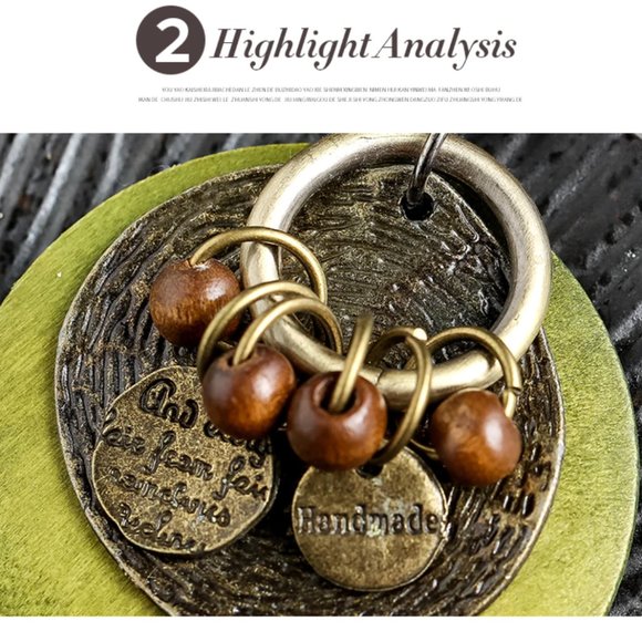 Bohemian Wood Leather Necklace - Picture 6 of 15